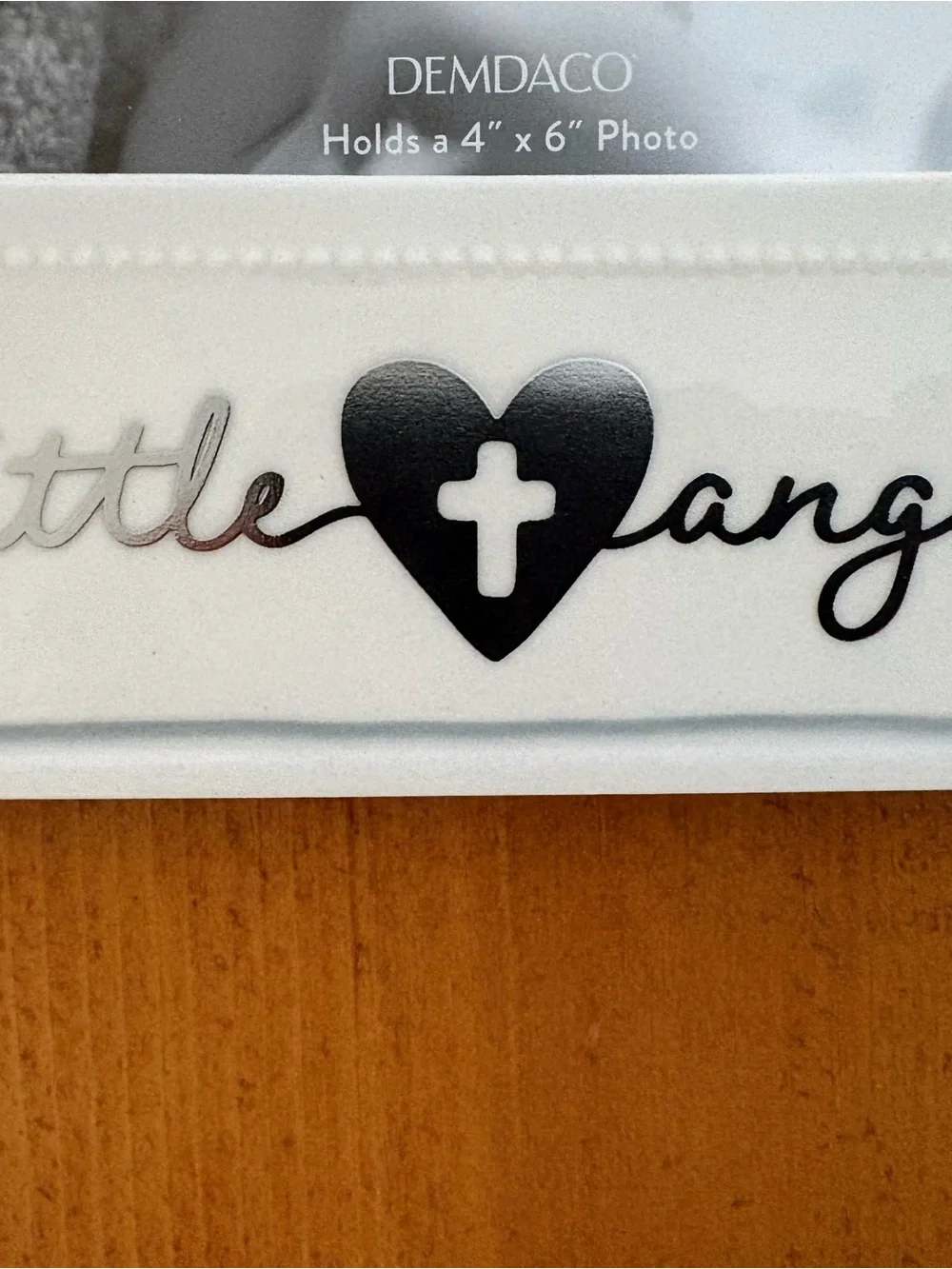 Demdaco White Little Angel Photo Frame with Heart Cross Accent